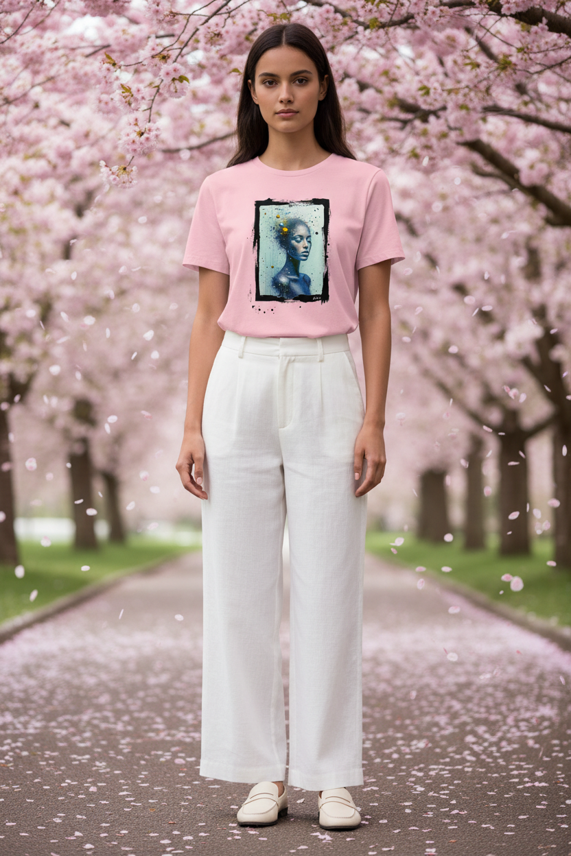 Poussière d'Étoiles — T-shirt Relaxed Rose Cerisiers