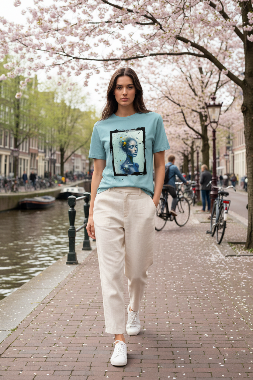 Poussière d'Étoiles — T-shirt Relaxed Bleu Lagon Amsterdam