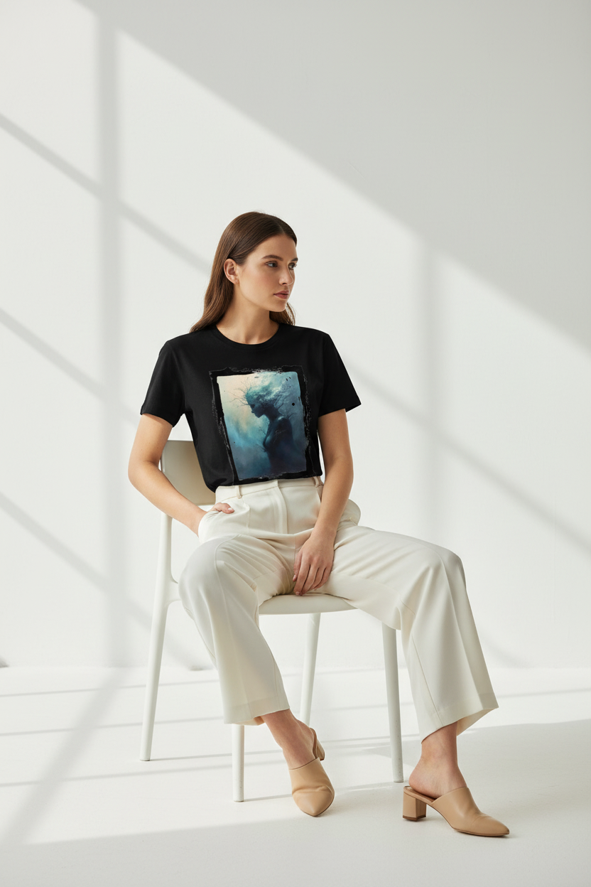 Mockup Femme Assise